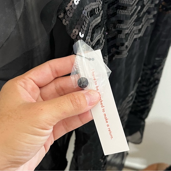 New ModCloth Fanciful Fette Black Sequins Shift Dress Size Medium - Picture 9 of 9